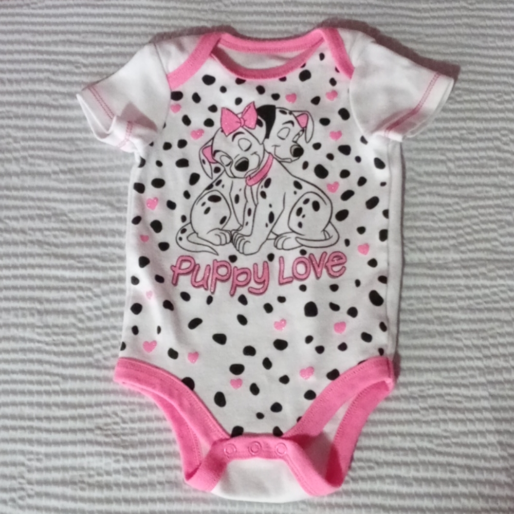 Disney Baby Onsie "Puppy Love", Size 3-6 Mos.